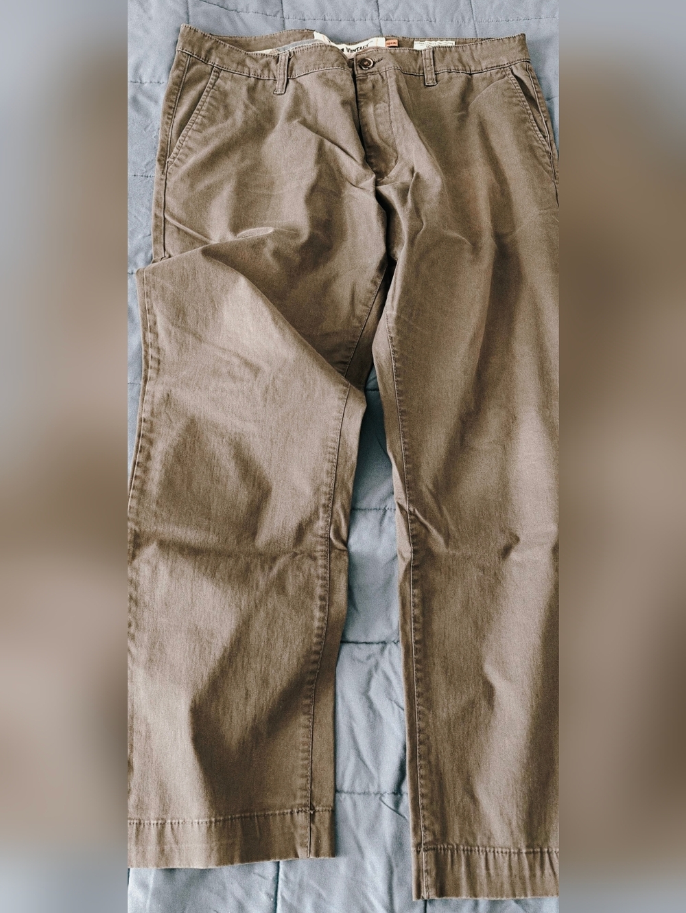 Tailor Vintage Men's Grey Olive Khaki Chinos in Tanlor
